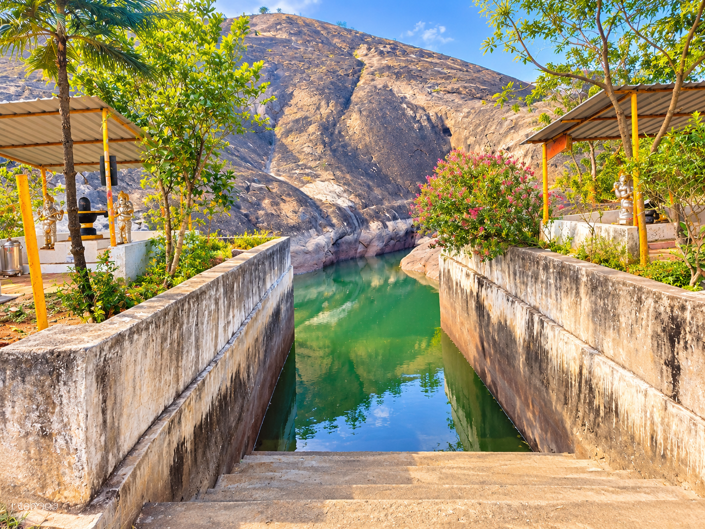 Sacred Theertha Pond with Footprints